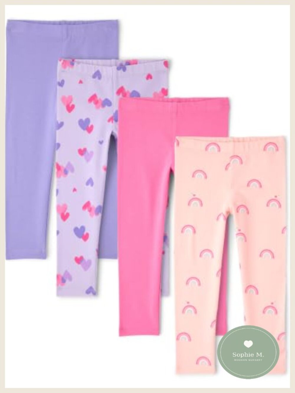 Girls Toddler 4-Pack Cotton Spandex Leggings Slim Fit Pull-On